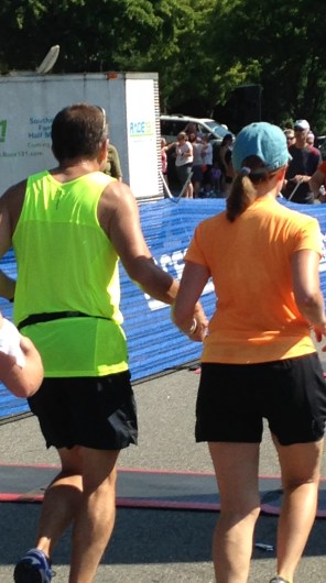 mom and dad running